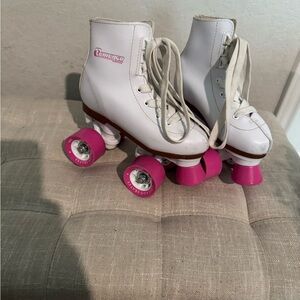 Chico's White and Pink Kids Roller Skates